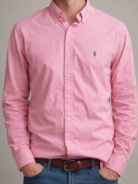 Vintage Ralph Lauren Oxford Button Down Shirt - Pastel Pink XL